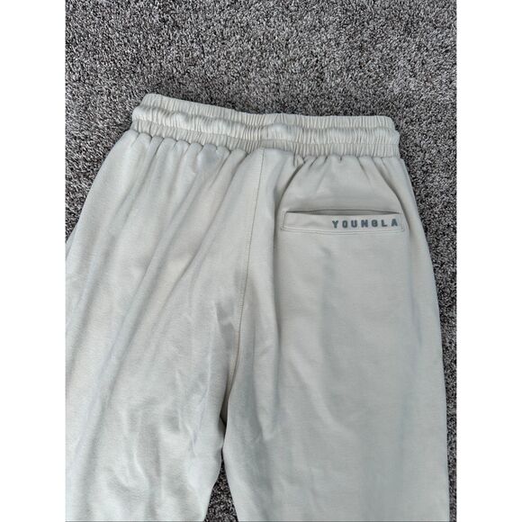 Youngla 228 Cloud Joggers For Mens Small Beige Off White Sweatpants Cuffed Soft - Picture 13 of 13